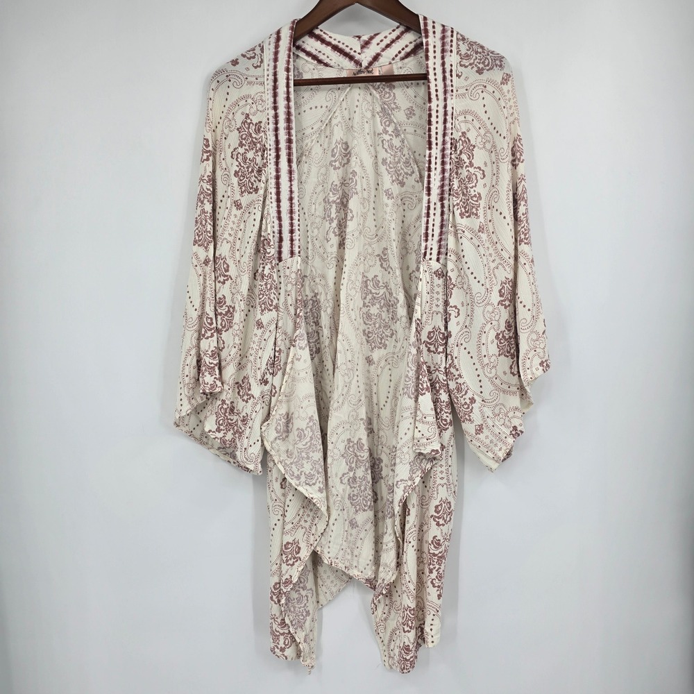 Willow + Root Paisley Kimono Cardigan Small Boho Festival Duster‎ Open Front